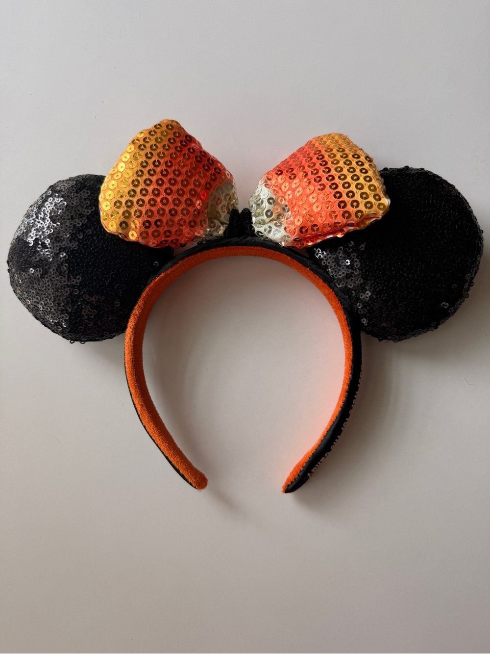 Halloween Candy Corn Sequin Minnie Ear Headband